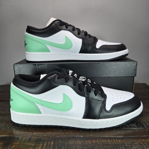 Nike Other - NEW Nike Air Jordan 1 Low Mens Size 13 Shoes Green Glow Black White 553558-131